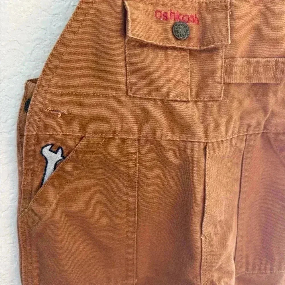 OshKosh Boys Overalls 12M Tool Detail Blue Plaid Snap Bottom Fall Cold - Picture 2 of 5